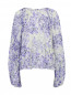 Блуза свободного кроя из шелка с узором Giambattista Valli  –  Общий вид