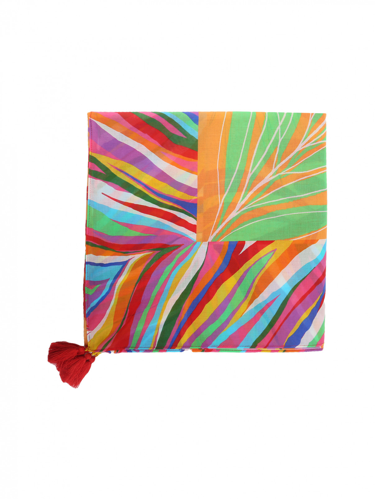 Платок из хлопка с узором Marina Rinaldi  –  Общий вид  – Цвет:  Мультиколор