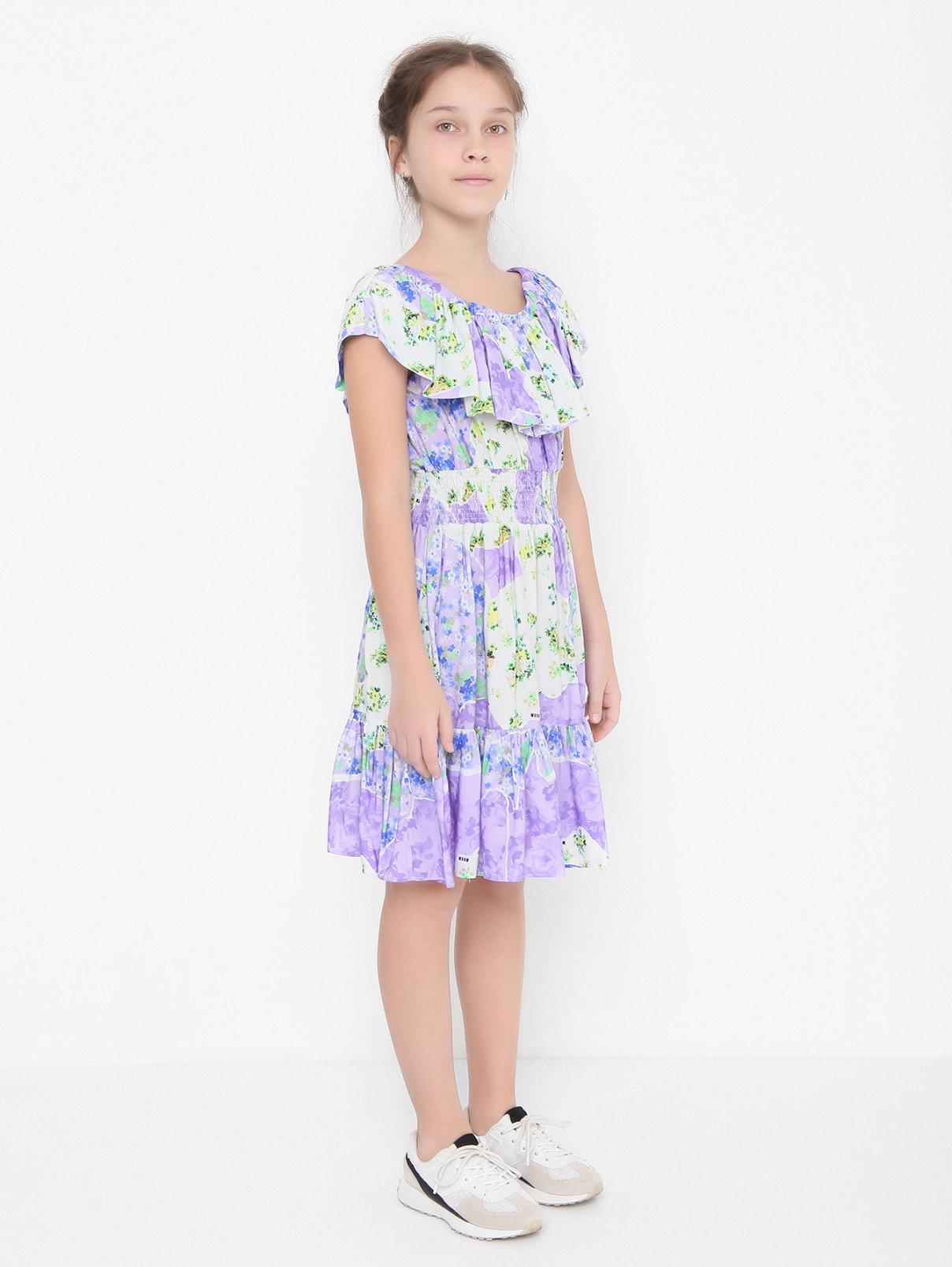 Платье из вискозы на резинке MSGM  –  МодельВерхНиз  – Цвет:  Узор