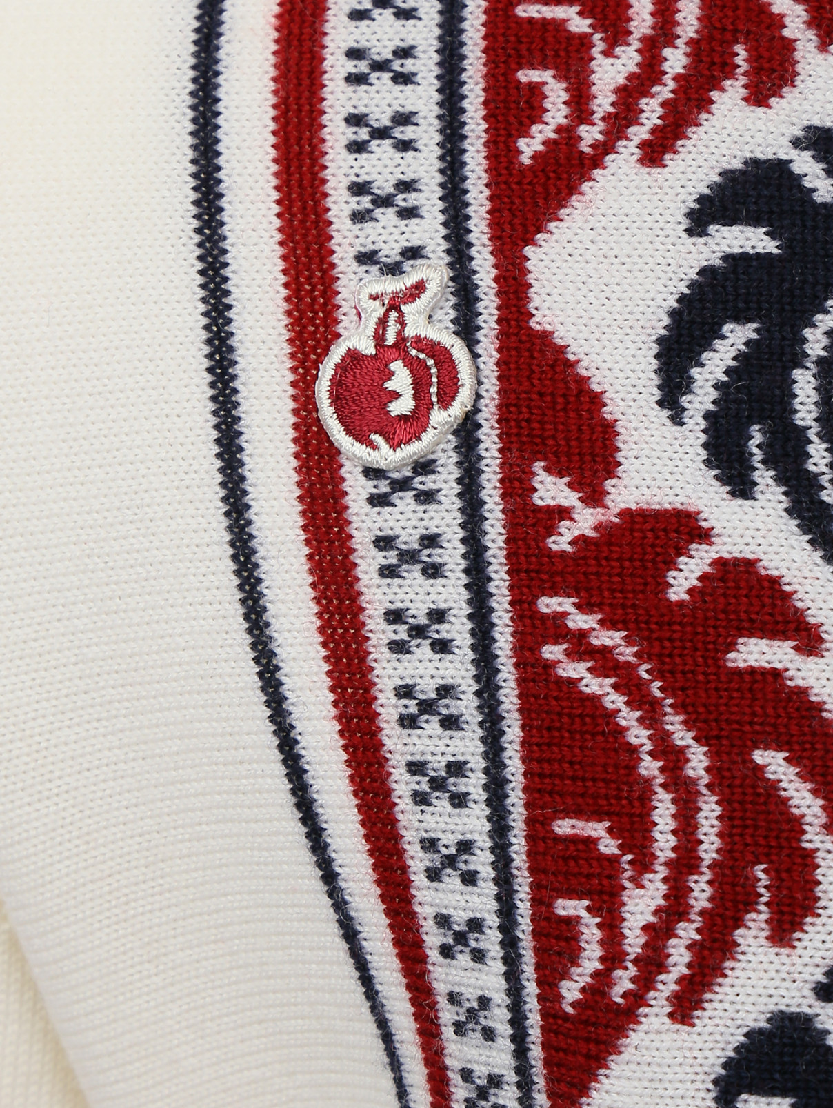 Кардиган из шерсти с орнаментом BOSCO  –  Деталь  – Цвет:  Белый