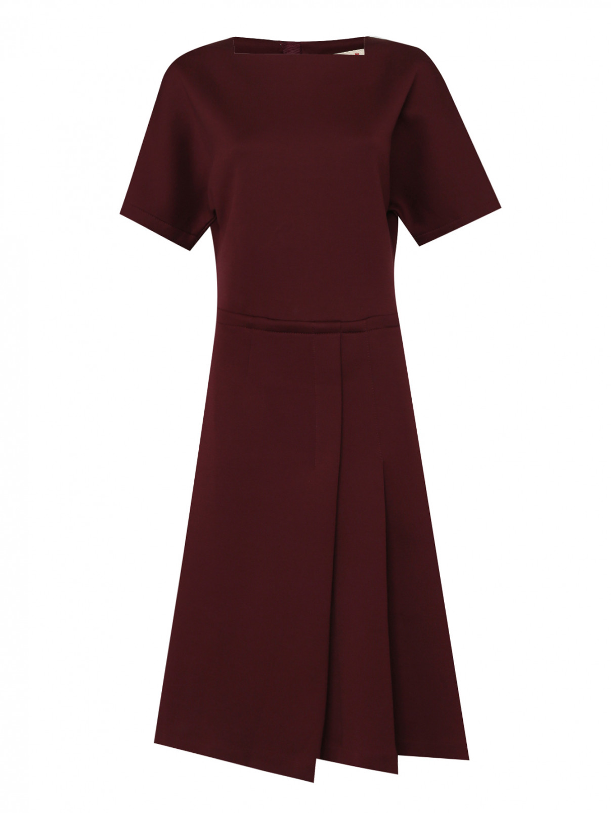 Платье из хлопка с коротким рукавом Marni  –  Общий вид  – Цвет:  Красный