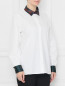 Рубашка хлопковая с контрастным воротником Marina Rinaldi  –  МодельВерхНиз