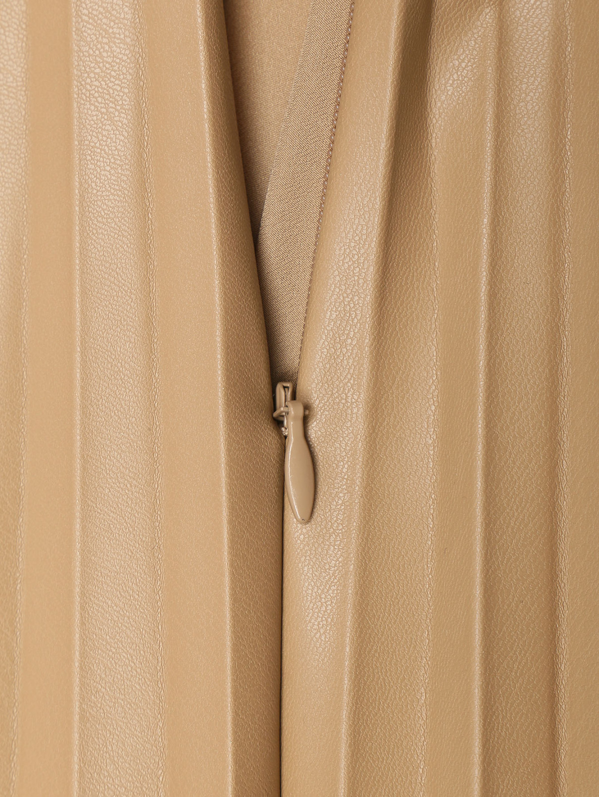 Плиссированная юбка-миди с кружевной отделкой Marina Rinaldi  –  Деталь1  – Цвет:  Бежевый