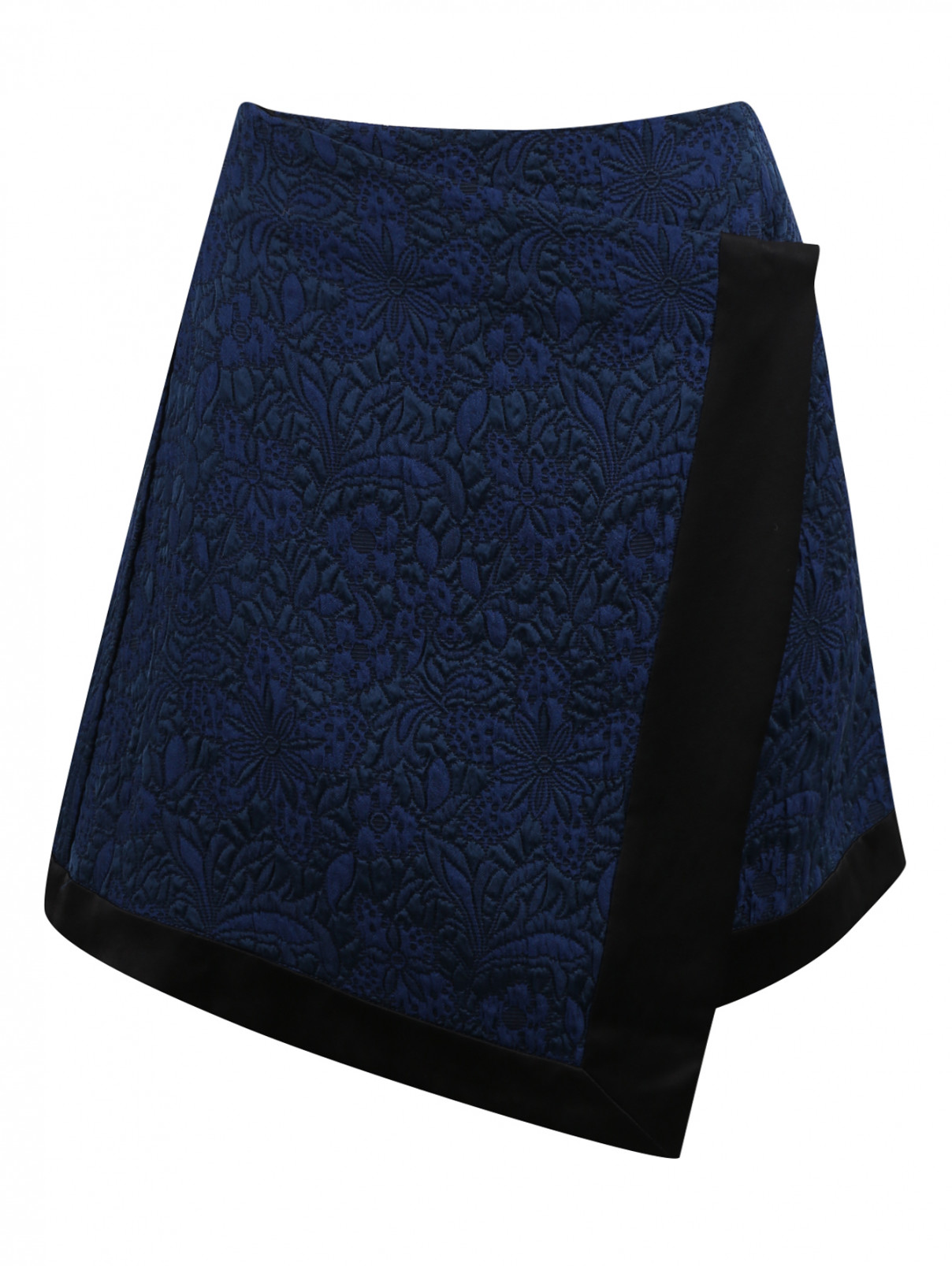 Юбка-мини из фактурной ткани Elizabeth & James  –  Общий вид  – Цвет:  Синий