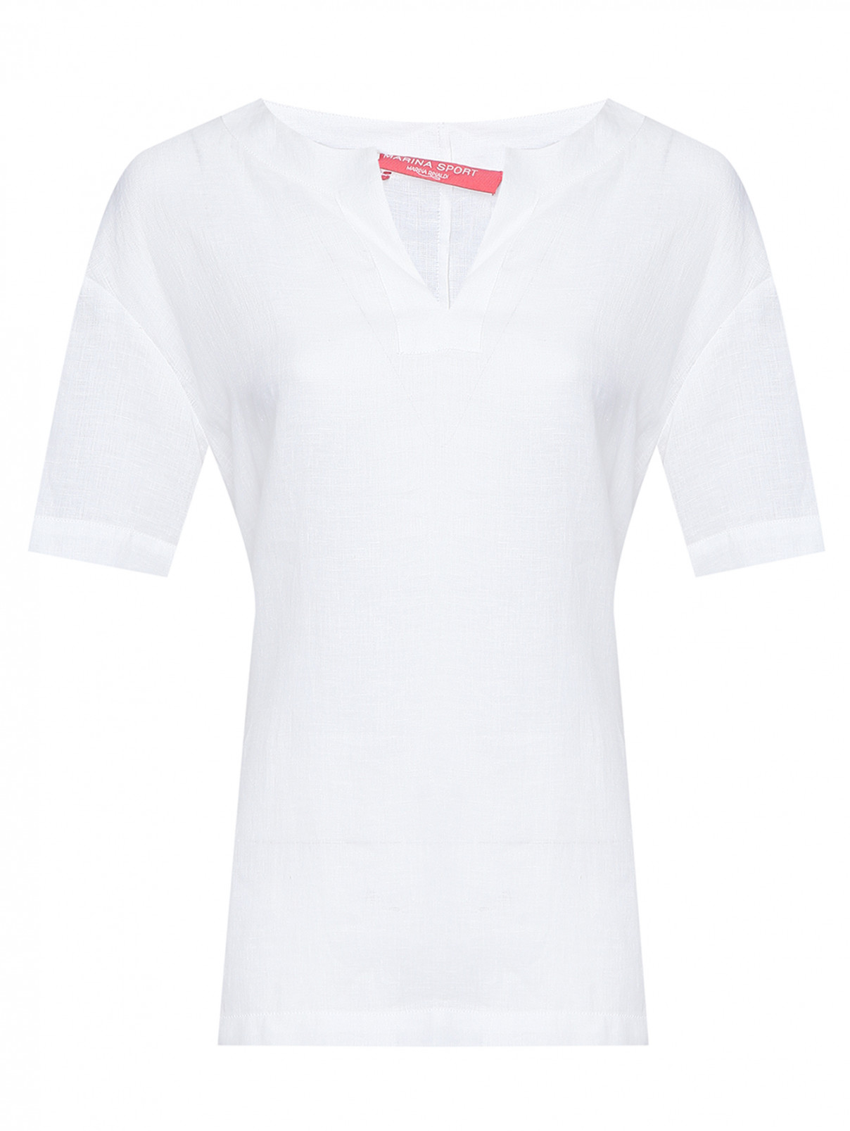 Блуза однотонная из льна Marina Sport  –  Общий вид