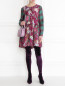 Платье-мини из шелка с цветочным узором Alberta Ferretti  –  МодельОбщийВид
