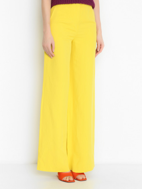 Широкие брюки из вискозы и льна Max Mara - МодельВерхНиз