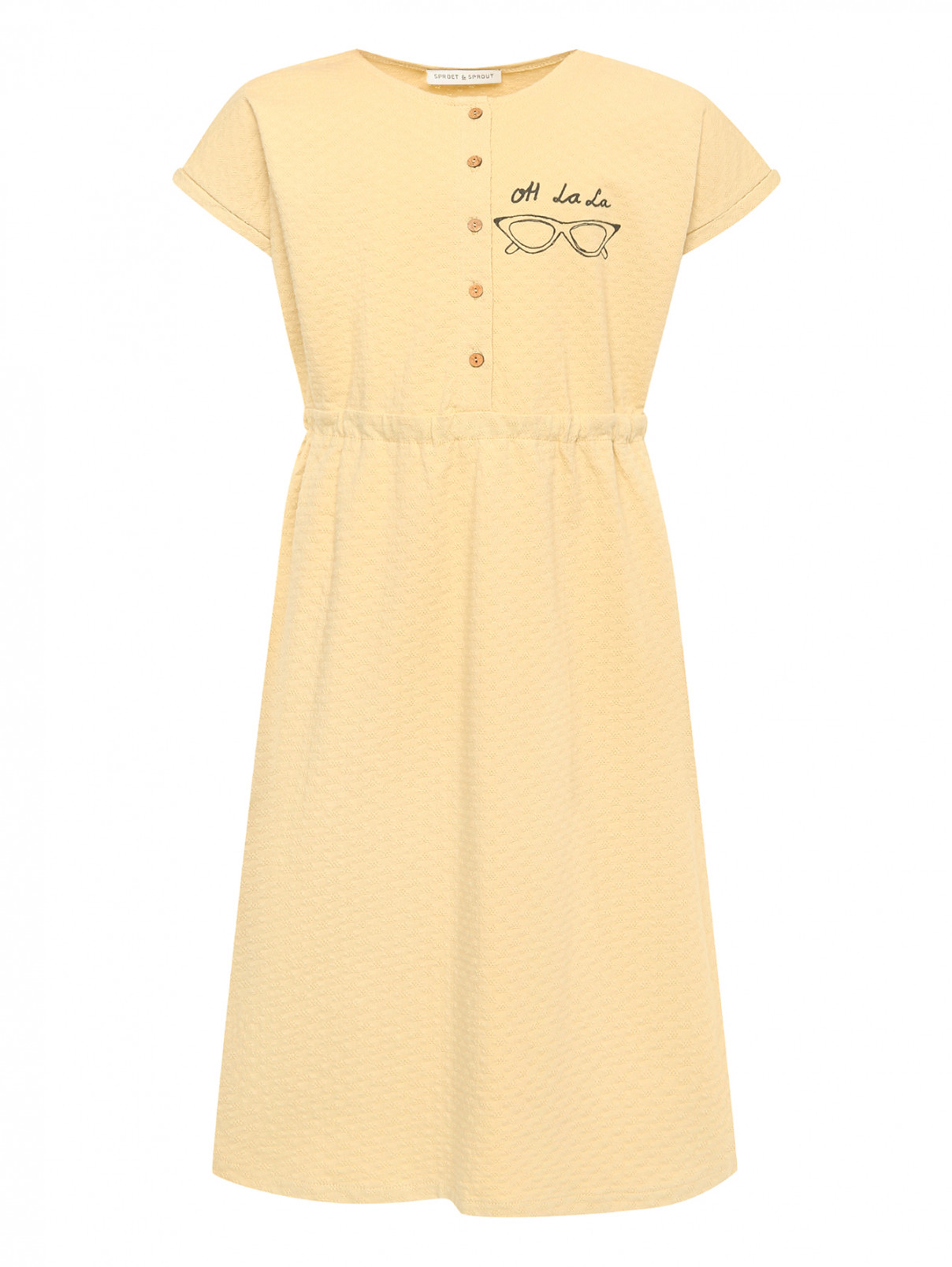 Платье из хлопка на пуговицах Sproet & Sprout  –  Общий вид  – Цвет:  Желтый