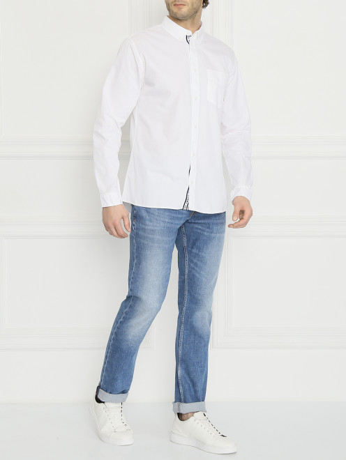 Рубашка из хлопка с накладным карманом Tommy Jeans - МодельОбщийВид