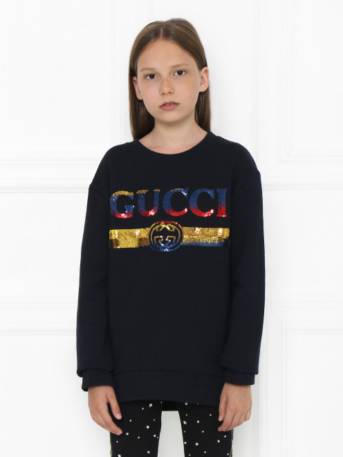 Свитшот удлиненный с пайетками Gucci - МодельВерхНиз