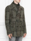Пальто двубортное из шерсти и льна с узором Etro  –  МодельВерхНиз