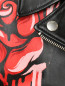 Кожаная куртка на молнии с цветочным принтом Moschino Boutique  –  Деталь1