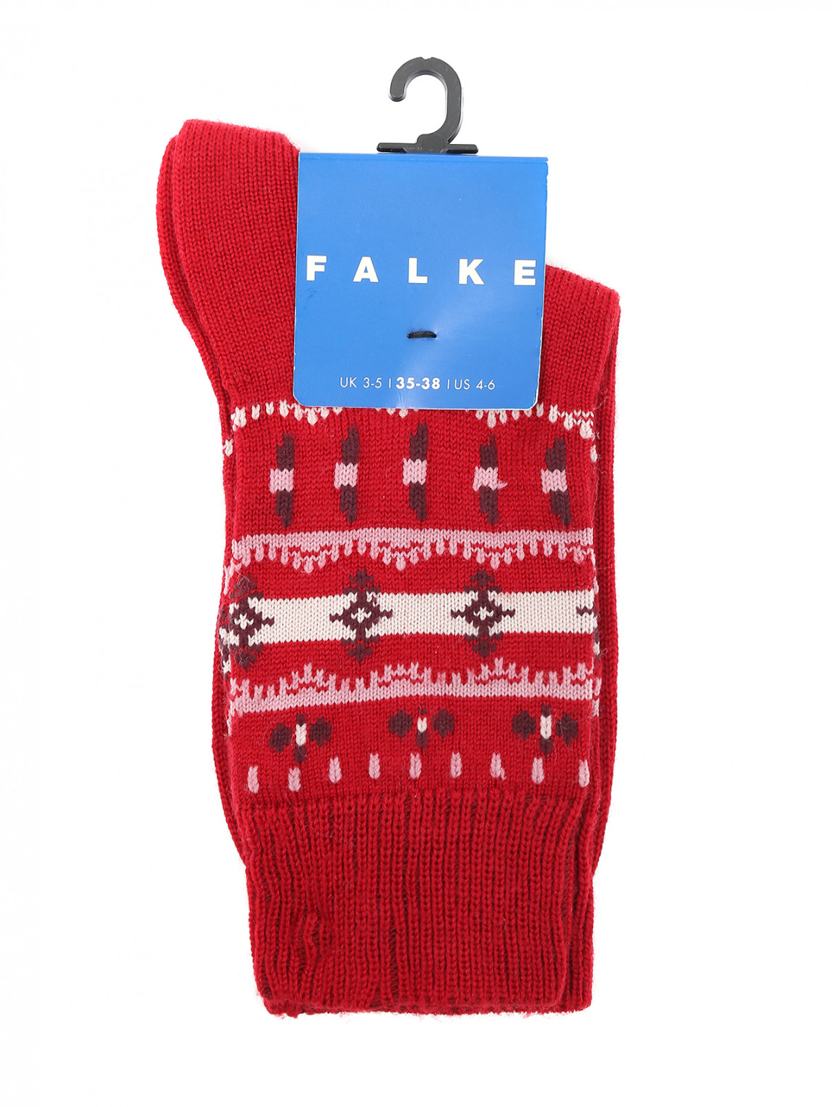 Носки из хлопка с узором Falke  –  Общий вид  – Цвет:  Красный