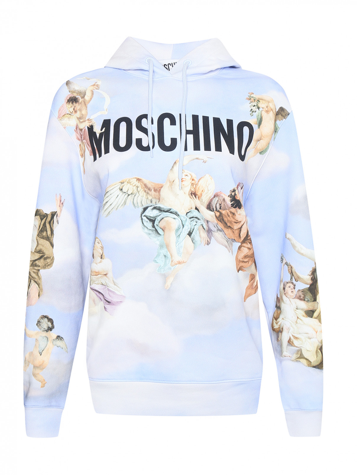 Толстовка из хлопка с принтом Moschino  –  Общий вид  – Цвет:  Синий