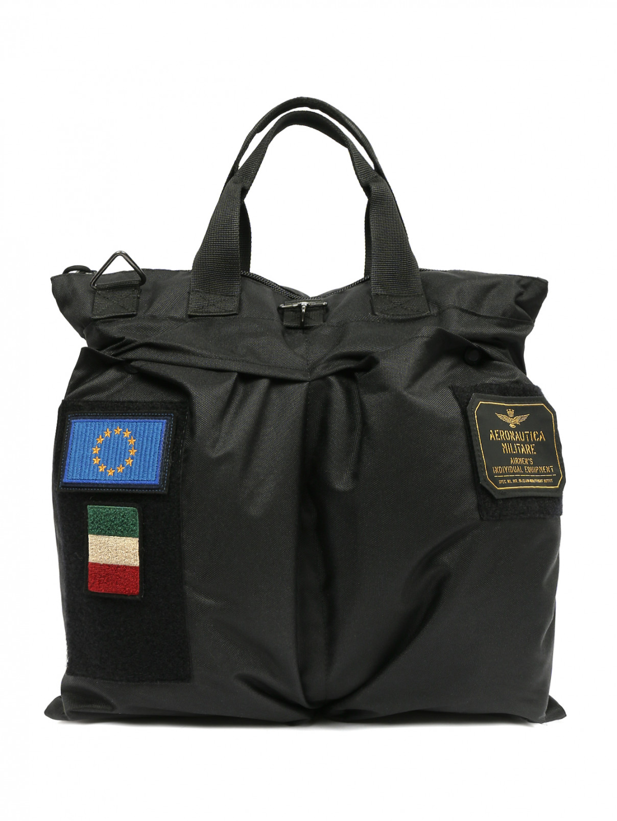 Рюкзак с контрастными вставками Aeronautica Militare  –  Общий вид  – Цвет:  Черный