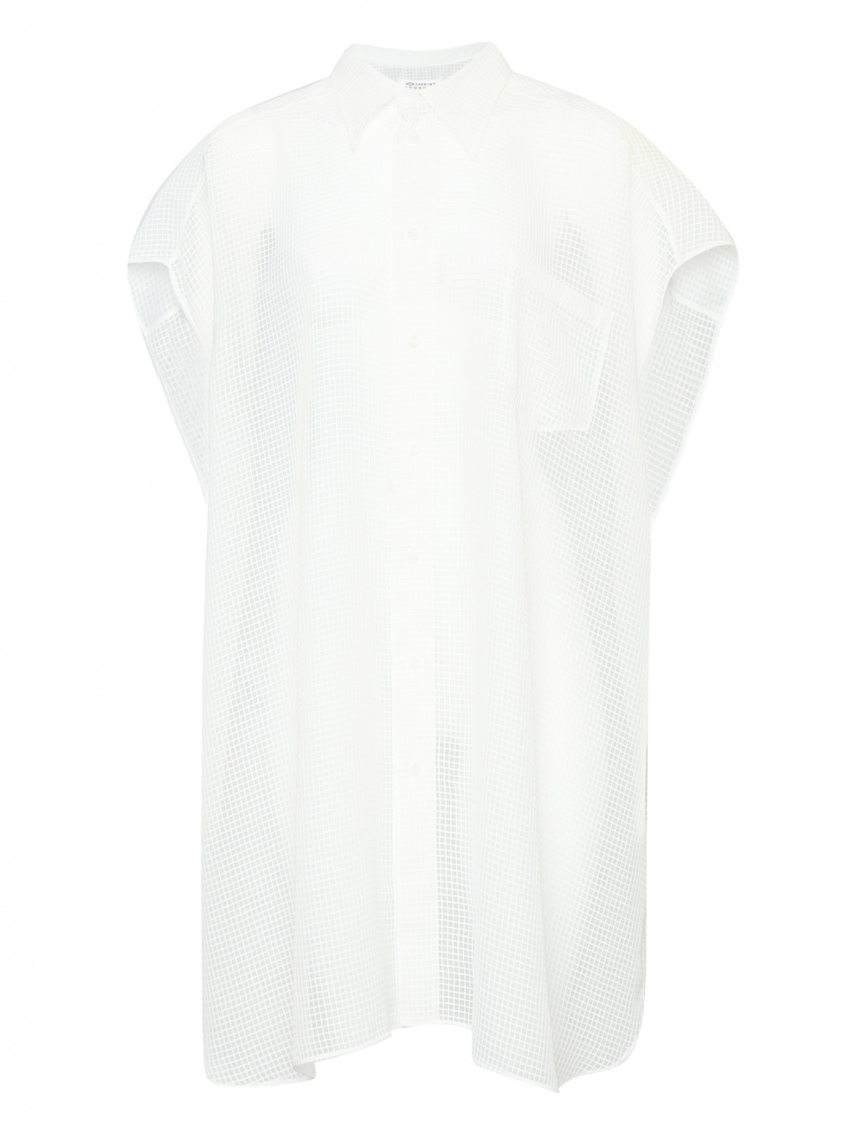 Прозрачная блуза свободного кроя Maison Margiela  –  Общий вид  – Цвет:  Белый