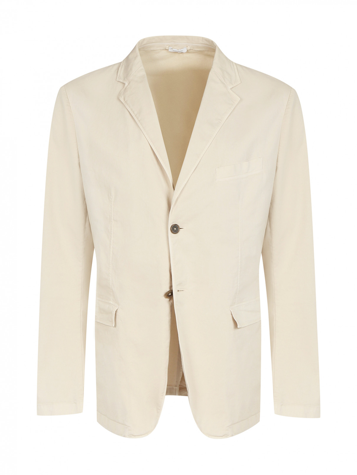 Пиджак однобортный из хлопка Jil Sander  –  Общий вид  – Цвет:  Белый
