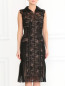 Кружевное платье-футляр из шелка с плиссировкой Alberta Ferretti  –  Модель Верх-Низ