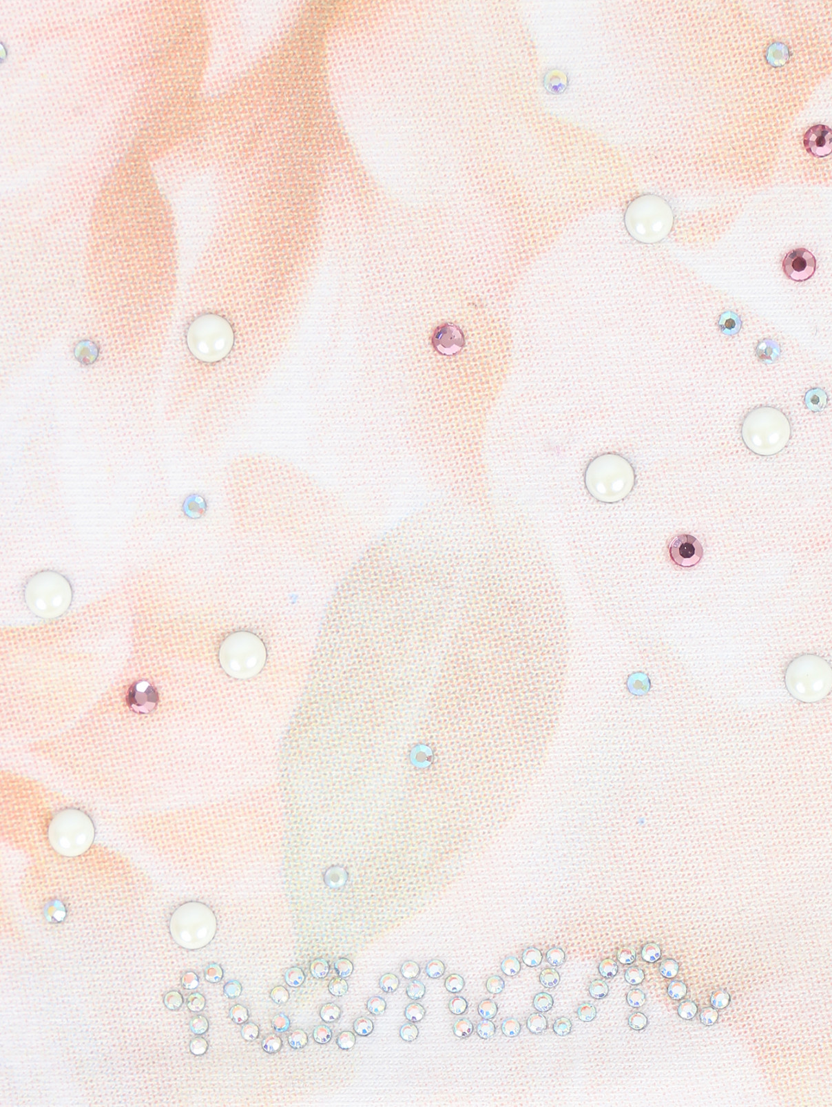 Футболка и брюки с узором декорированные кристаллами и бусинами Nanan  –  Деталь1  – Цвет:  Узор