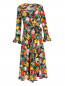 Платье-миди из шелка с узором Tara Jarmon  –  Общий вид