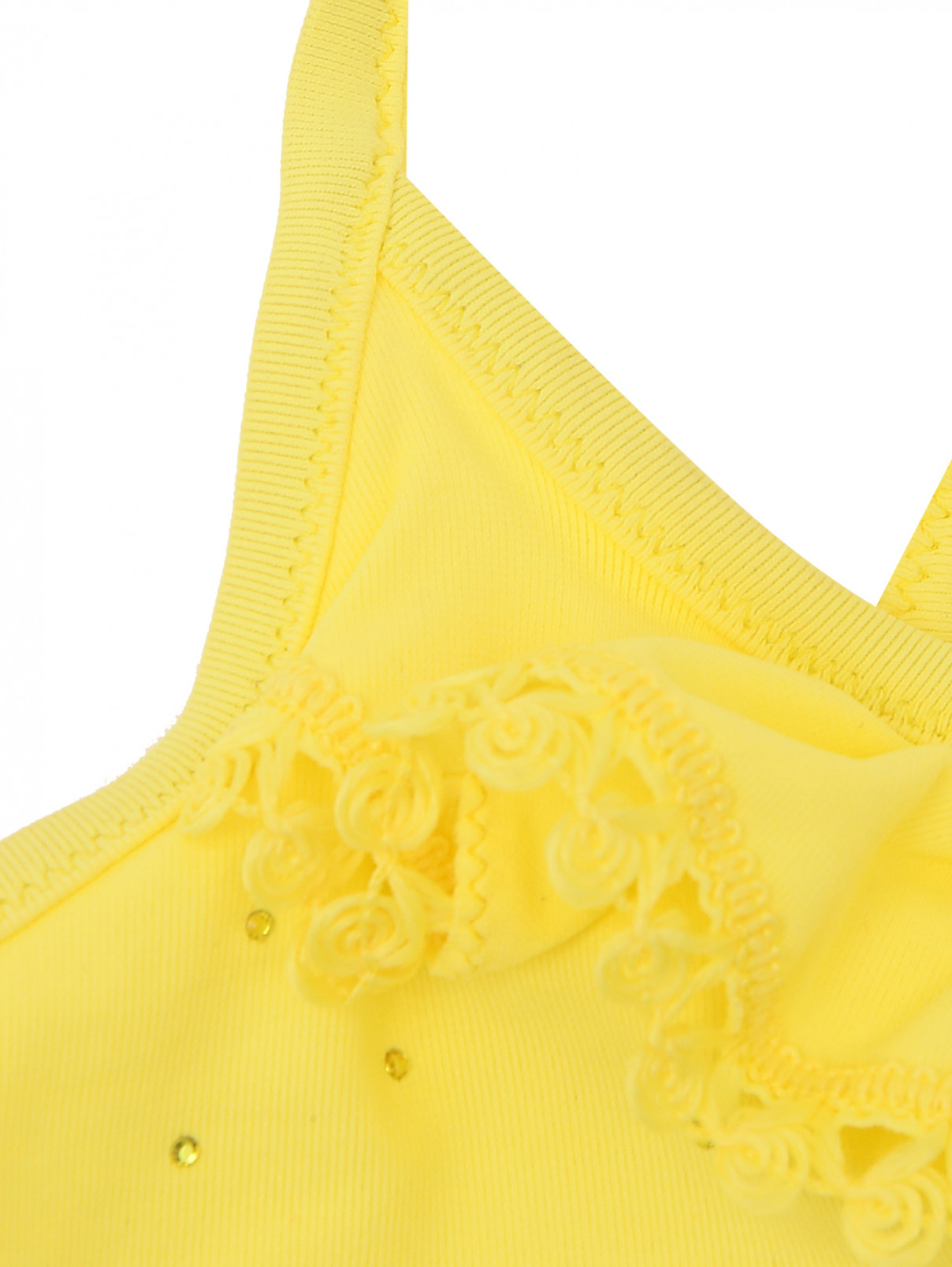 Слитный купальник со стразами La Perla  –  Деталь1  – Цвет:  Желтый