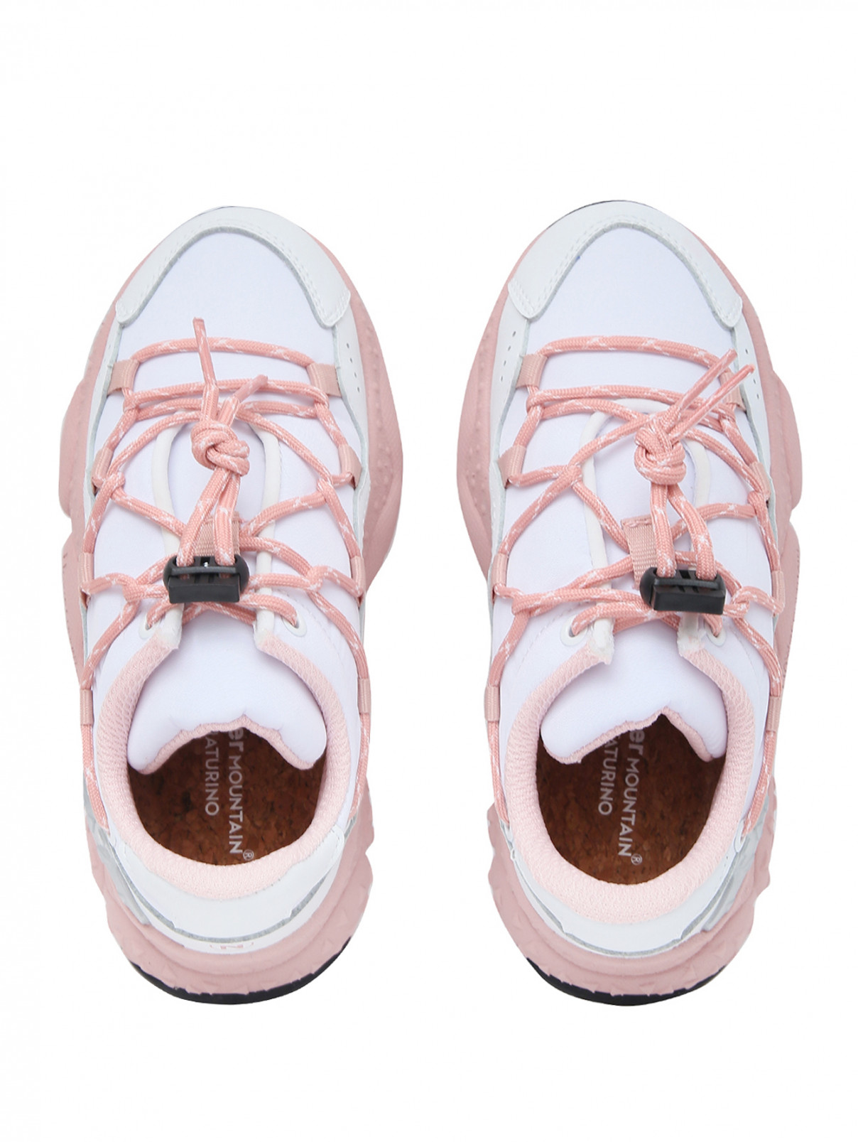 Кроссовки на шнуровке с перфорацией Naturino  –  Обтравка3  – Цвет:  Белый