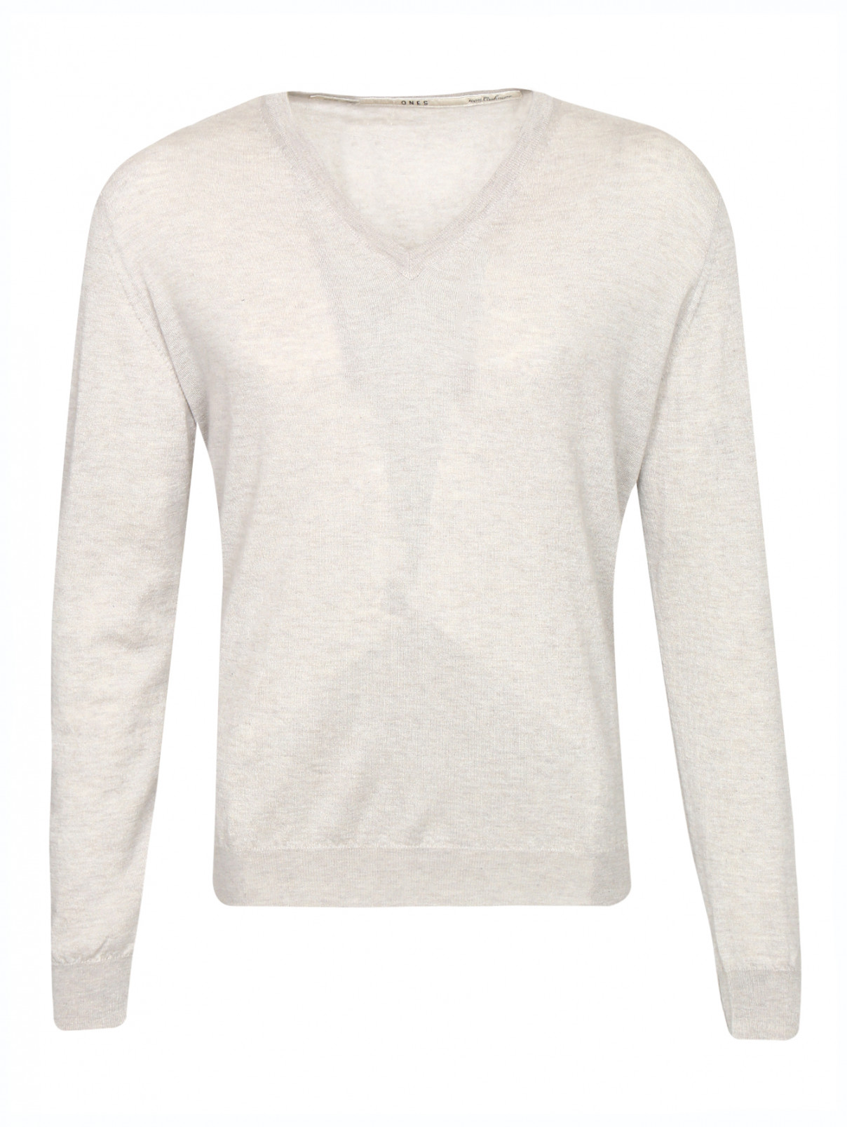Пуловер из кашемира свободного кроя Ones  –  Общий вид  – Цвет:  Серый