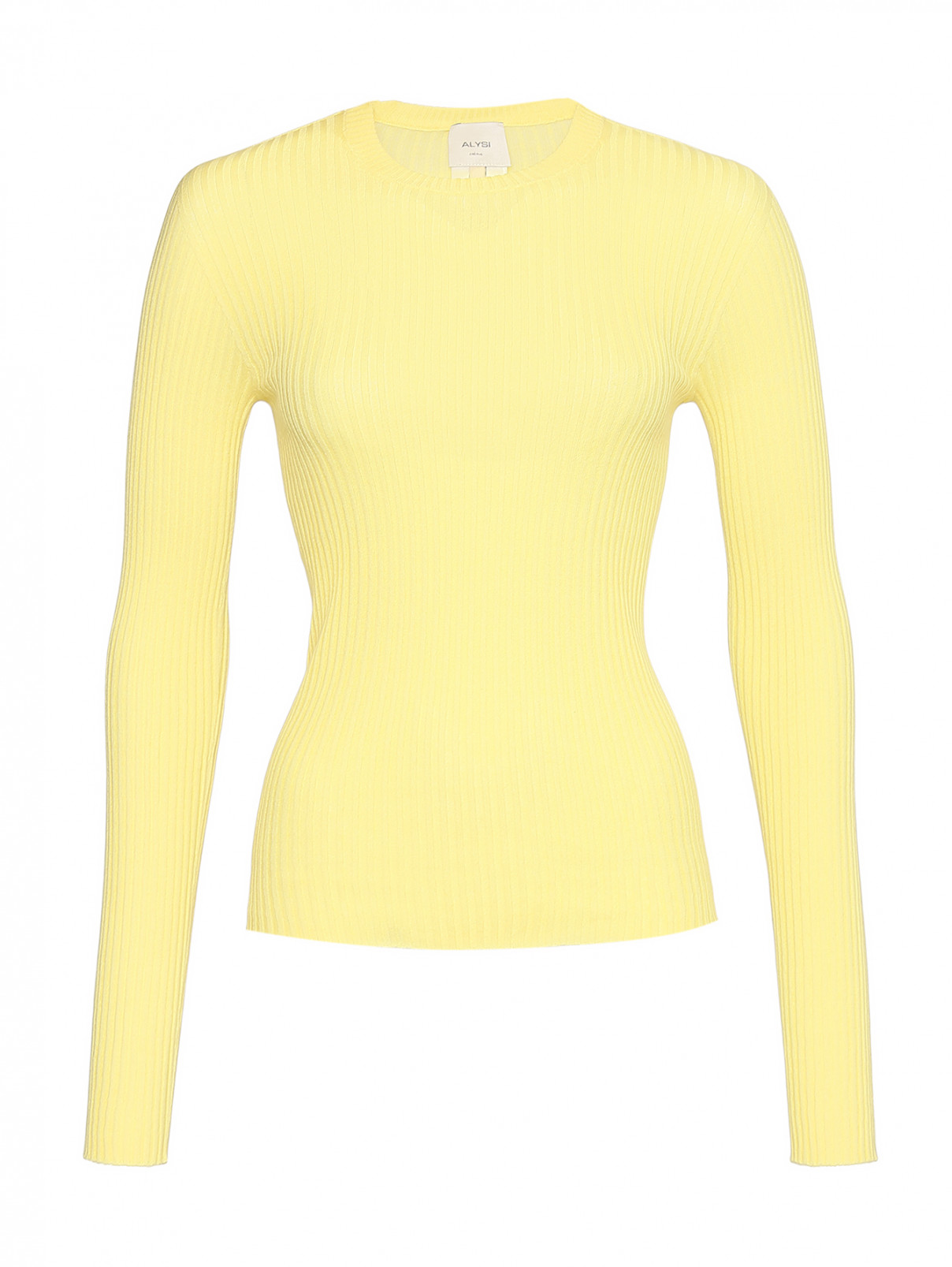 Джемпер из хлопка и кашемира Alysi  –  Общий вид  – Цвет:  Желтый