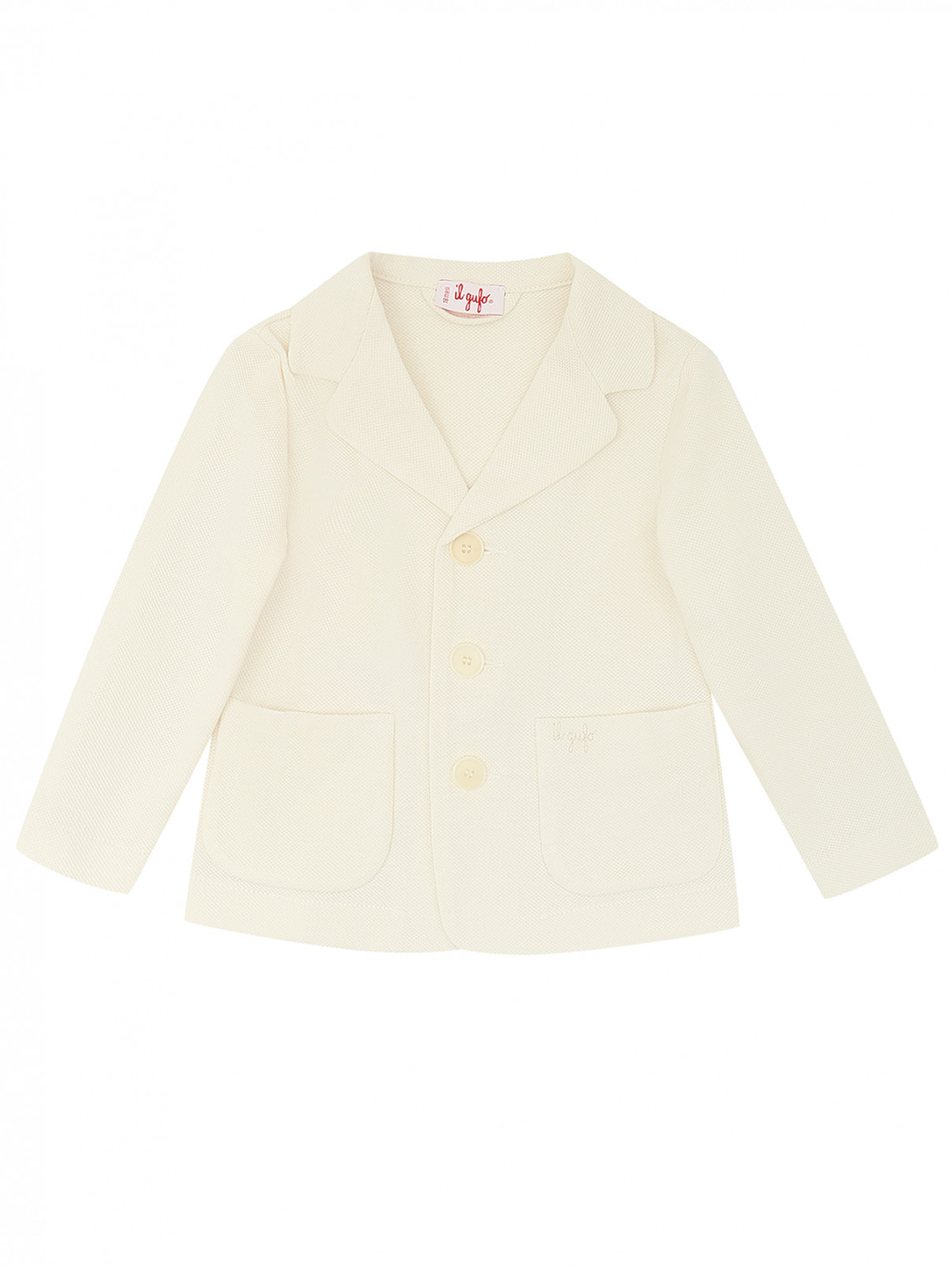Пиджак из хлопка с карманами Il Gufo  –  Общий вид  – Цвет:  Белый