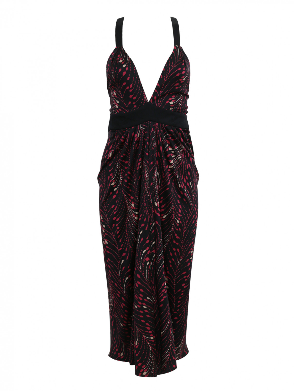 Платье из шелка с узором Temperley London  –  Общий вид  – Цвет:  Узор
