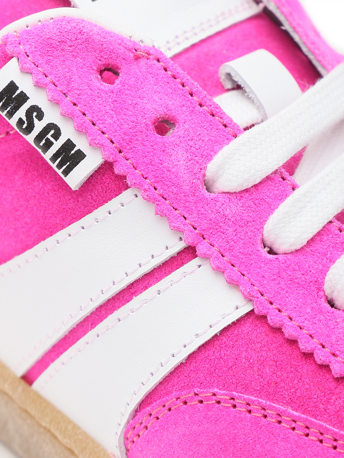 Кеды из замши с аппликацией MSGM  –  Деталь  – Цвет:  Розовый