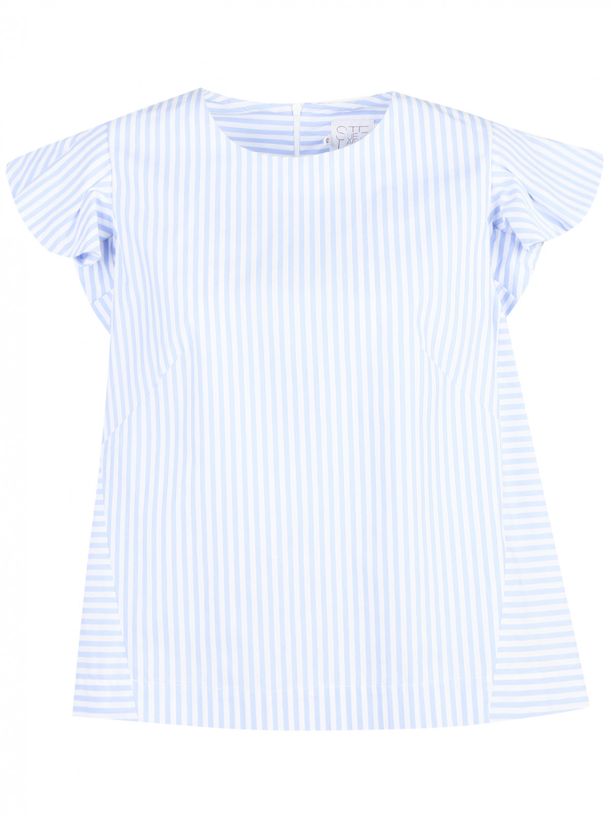 Блуза из хлопка с узором "полоска" Stella Jean  –  Общий вид  – Цвет:  Узор