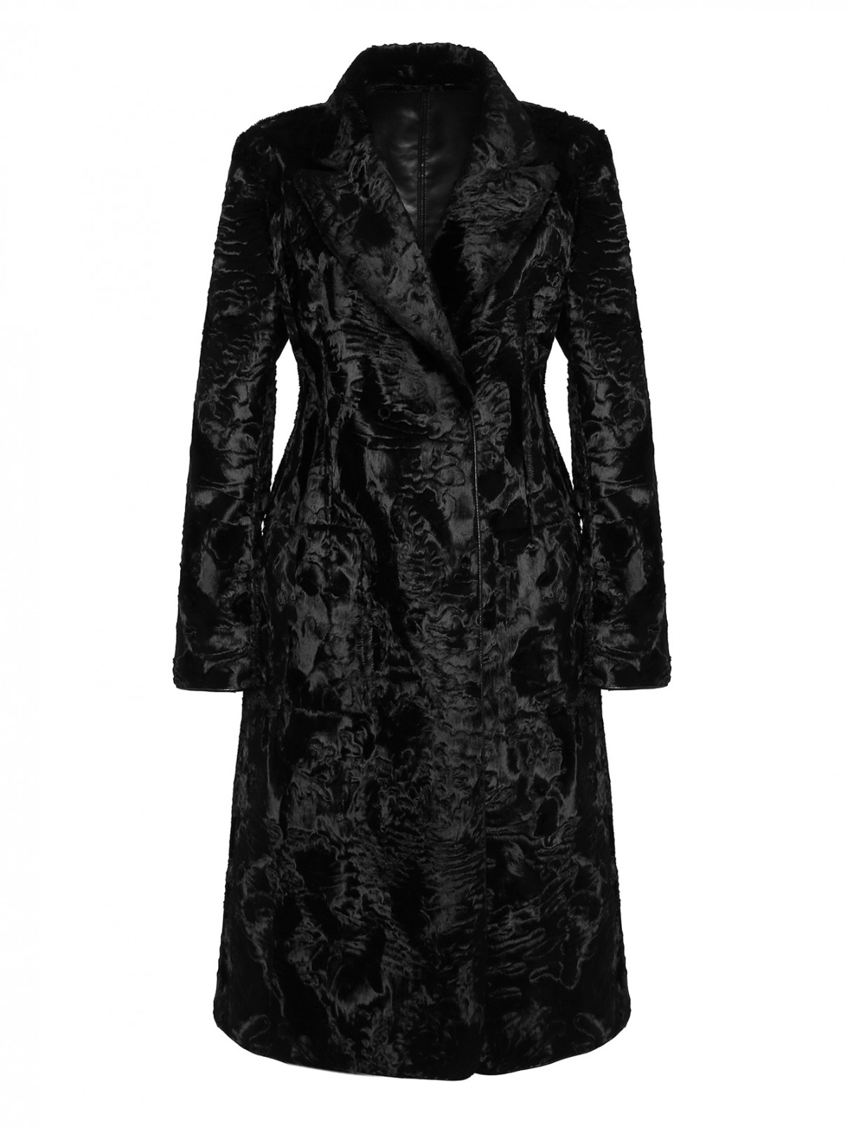 Удлиненное двустороннее пальто Alberta Ferretti  –  Общий вид  – Цвет:  Черный