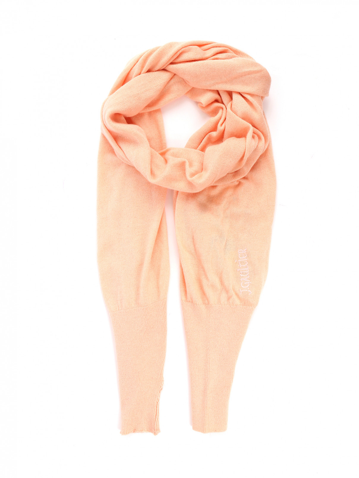 Шарф трикотажный мелкой вязки Jean Paul Gaultier  –  Общий вид  – Цвет:  Розовый