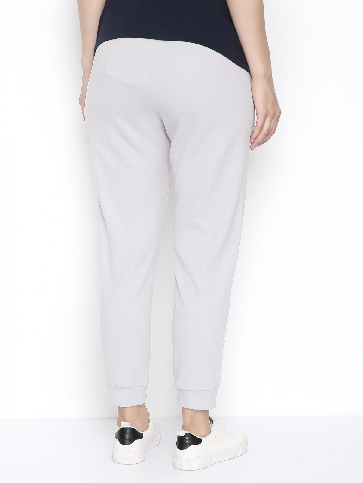 Трикотажные брюки на резинке с карманами Marina Rinaldi  –  МодельВерхНиз1  – Цвет:  Серый