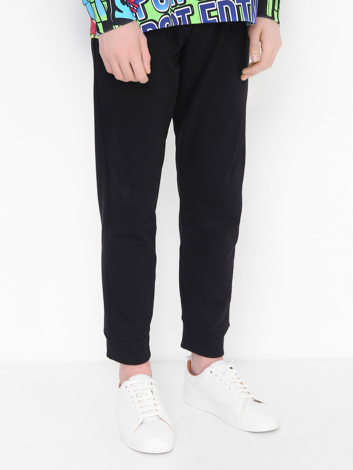 Трикотажные брюки с манжетами Dsquared2  –  МодельВерхНиз  – Цвет:  Черный