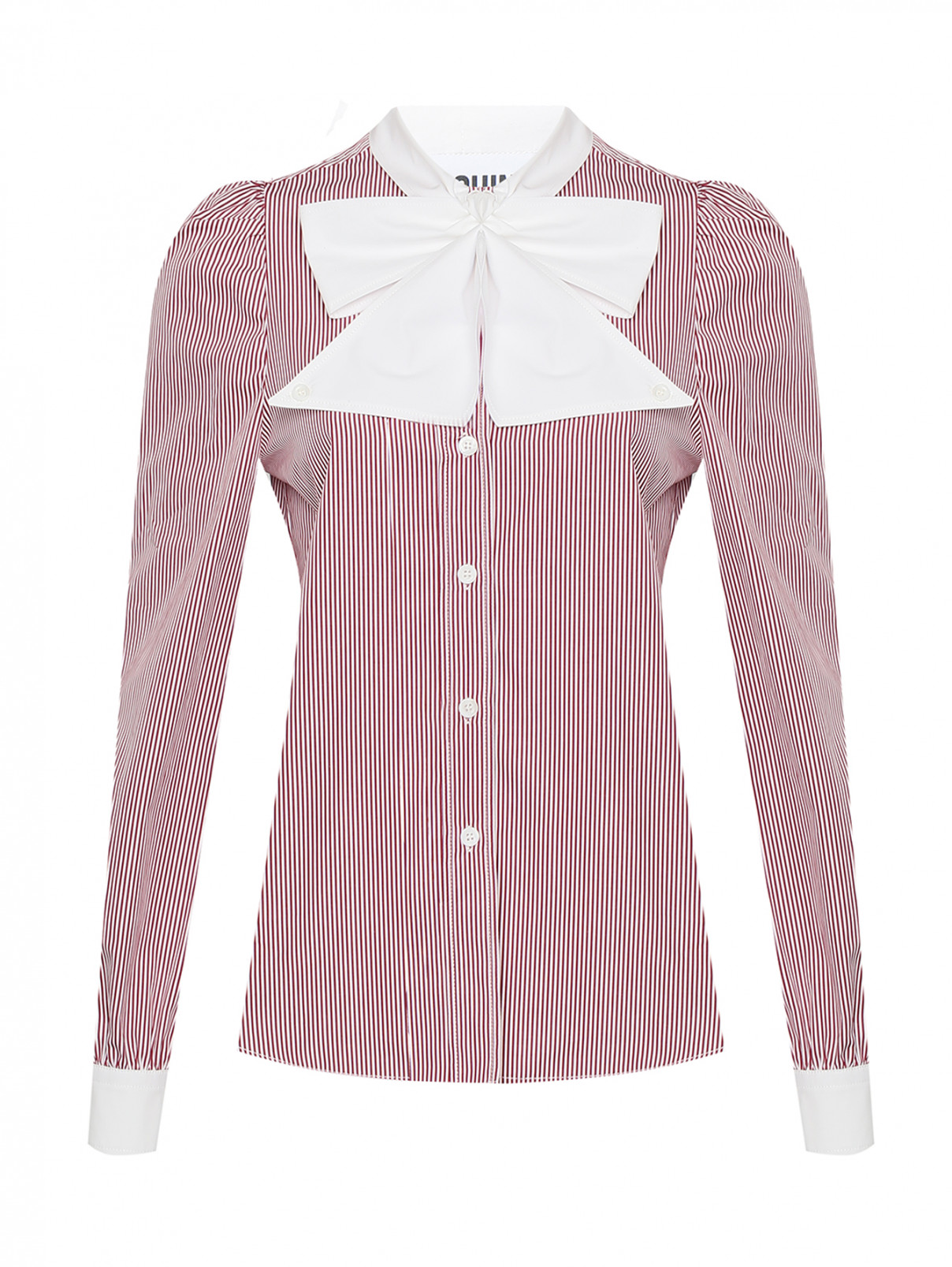 Блуза из хлопка с узором полоска Moschino  –  Общий вид  – Цвет:  Красный