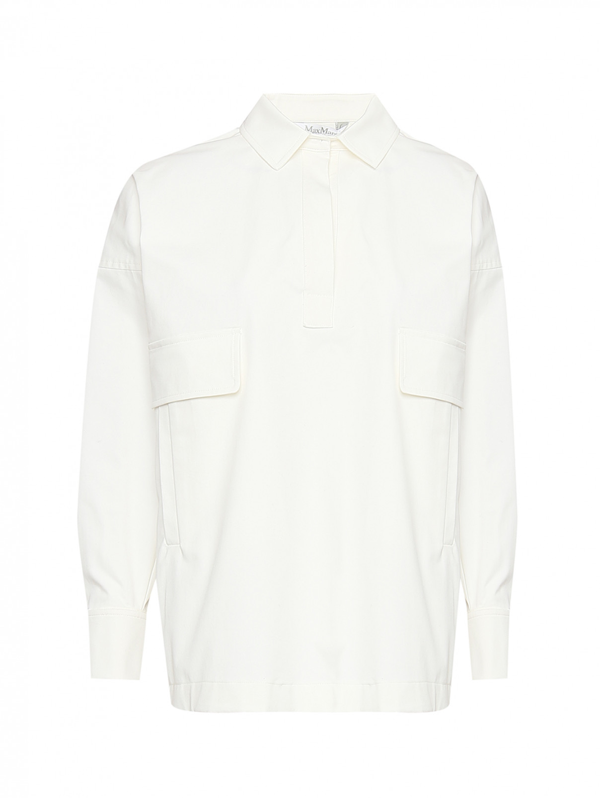 Рубашка из хлопка с карманами свободного кроя Max Mara  –  Общий вид  – Цвет:  Белый