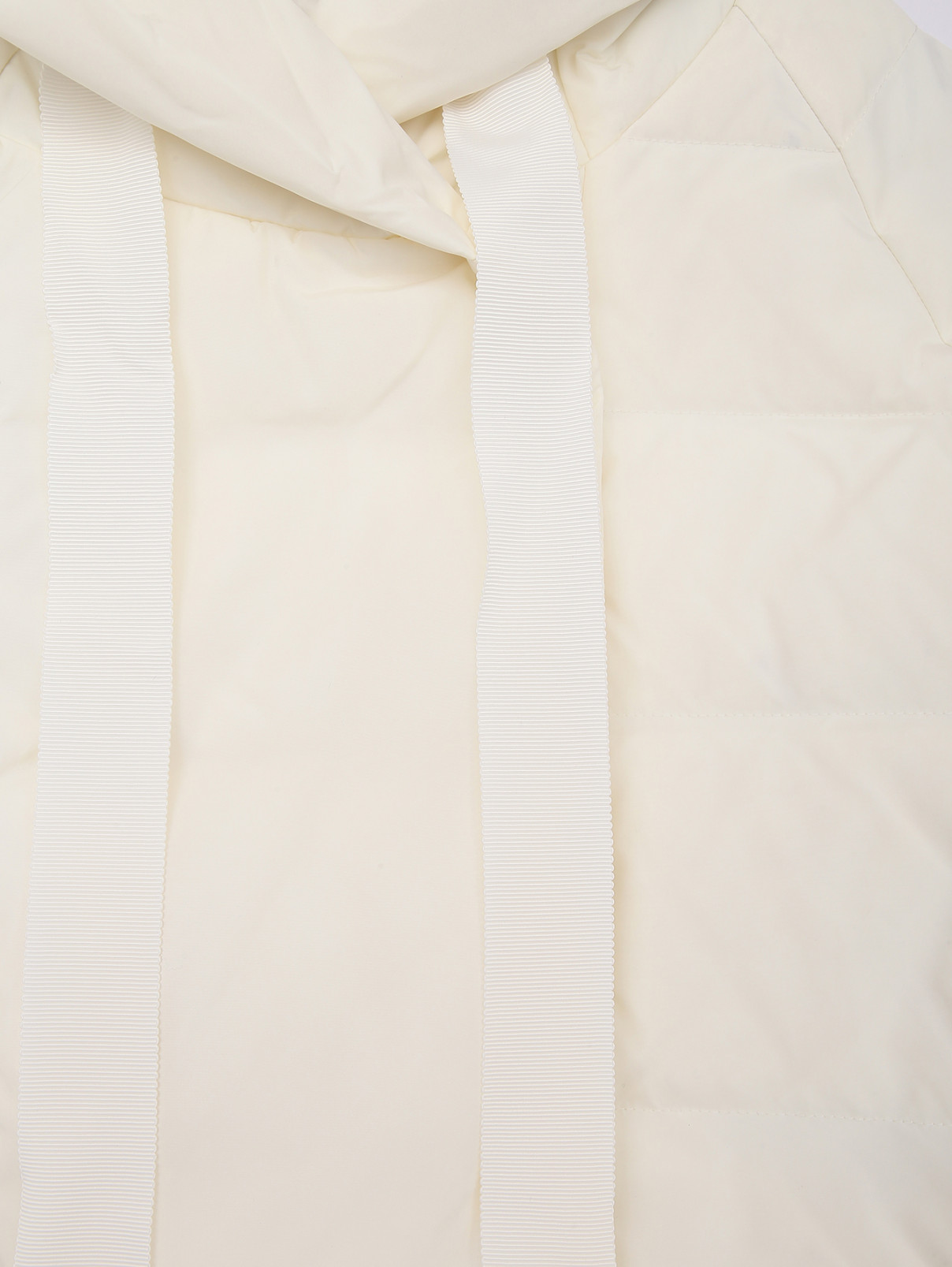 Стеганый пуховик с капюшоном Max&Co  –  Деталь2  – Цвет:  Белый