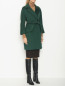 Двубортное пальто из шерсти с поясом Weekend Max Mara  –  МодельВерхНиз