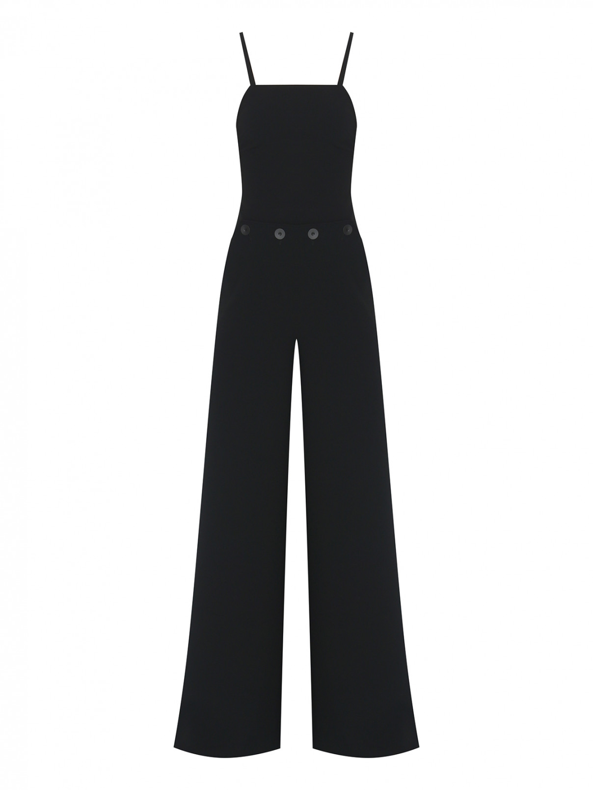 Комбинезон с карманами и открытой спиной Max Mara  –  Общий вид  – Цвет:  Черный