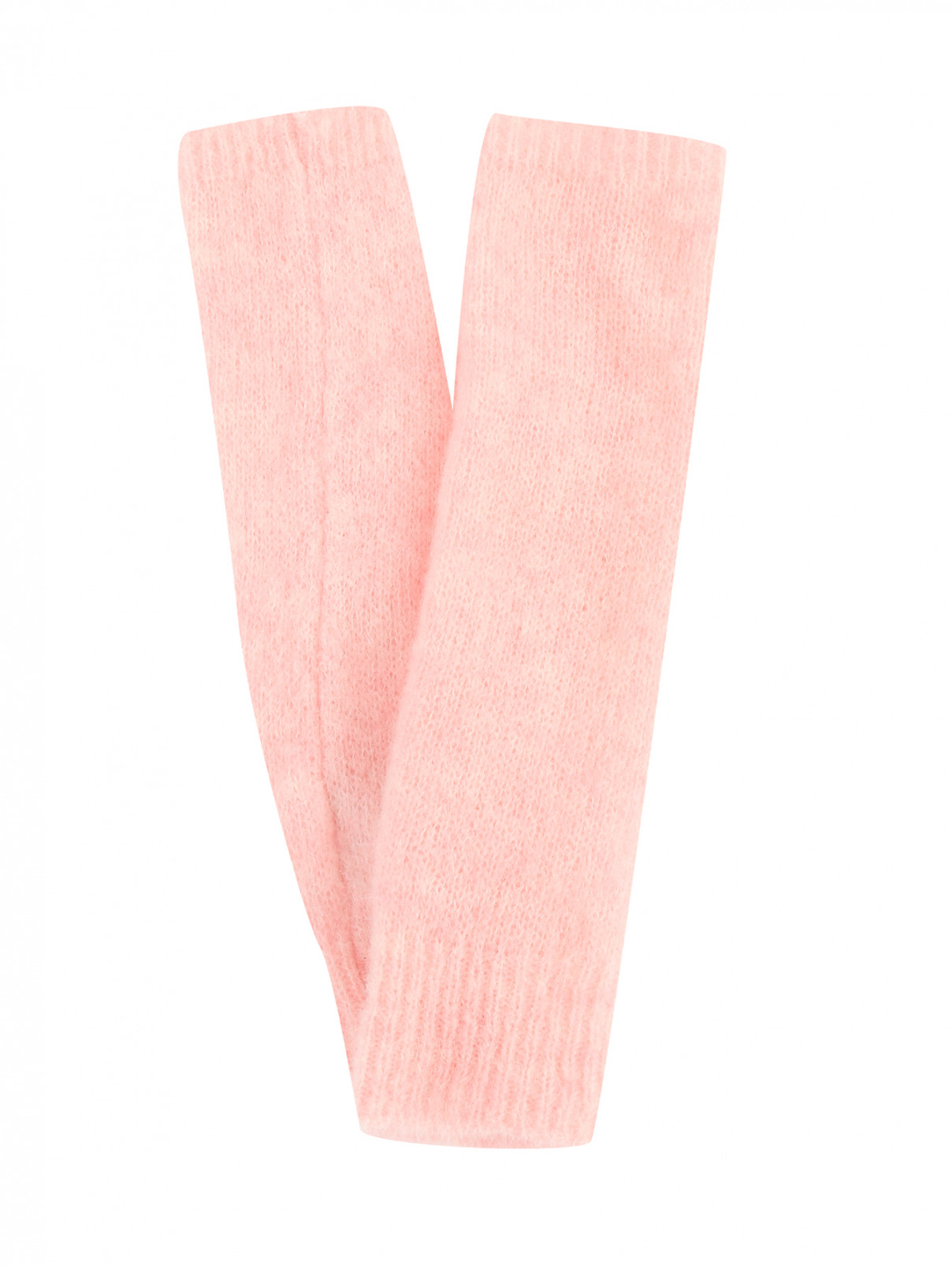Перчатки митенки из мохера и шерсти Simonetta  –  Общий вид  – Цвет:  Розовый