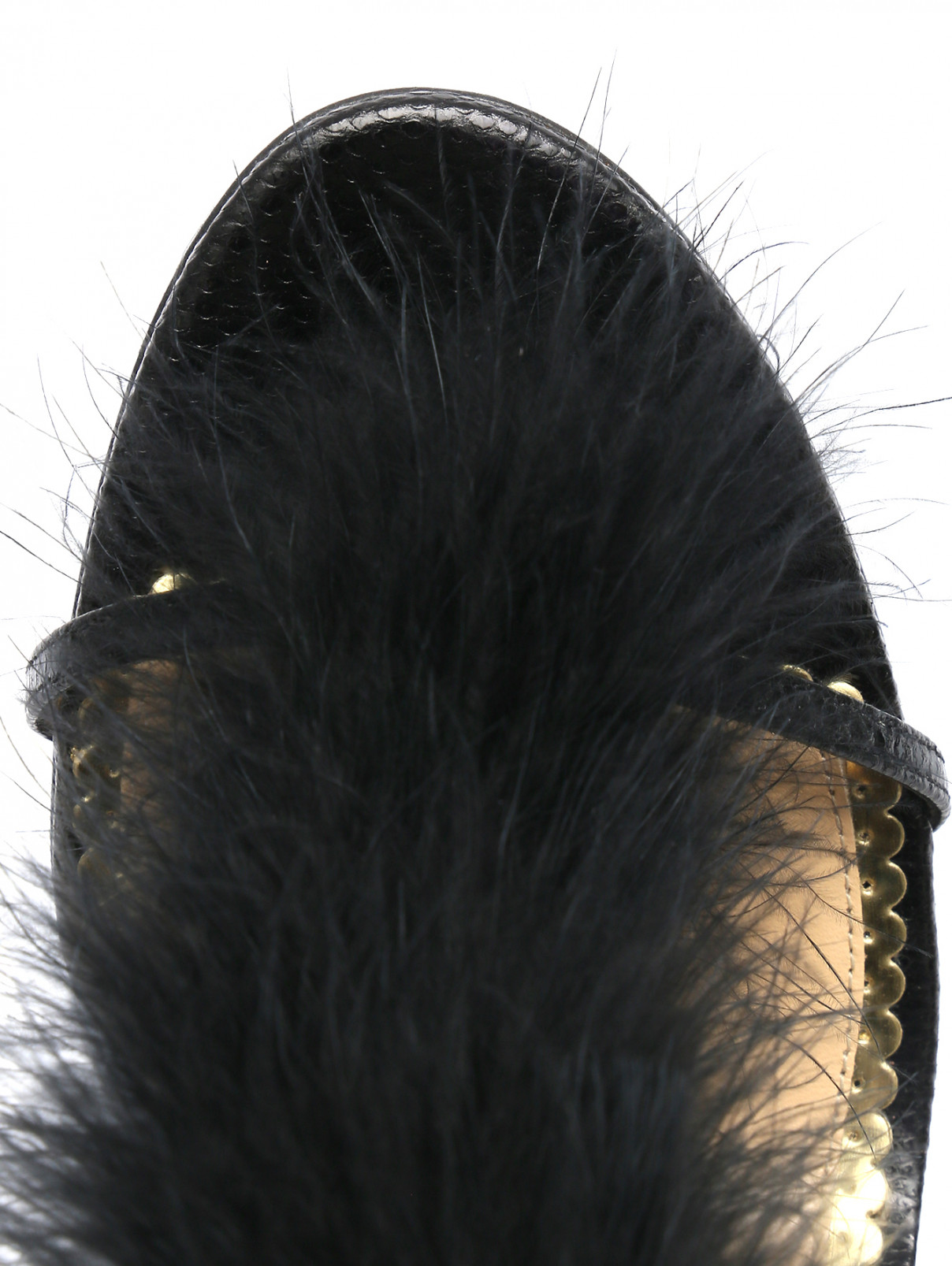 Босоножки с отделкой из перьев Charlotte Olympia  –  Обтравка4  – Цвет:  Черный