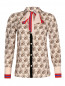 Блуза из шелка с бантом и контрастными пуговицами Philosophy di Lorenzo Serafini  –  Общий вид
