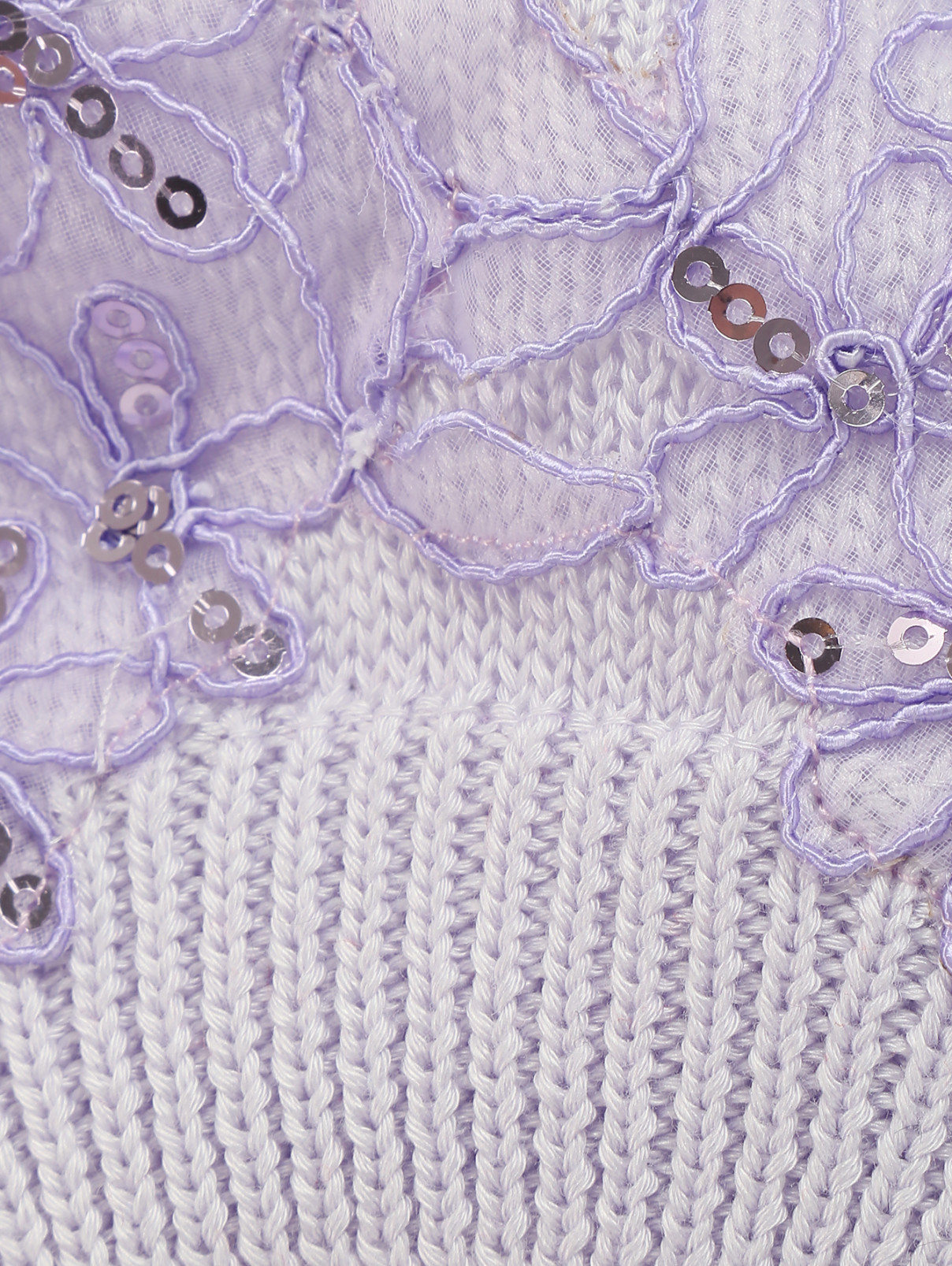 Берет из хлопка с кружевной вставкой IL Trenino  –  Деталь  – Цвет:  Фиолетовый