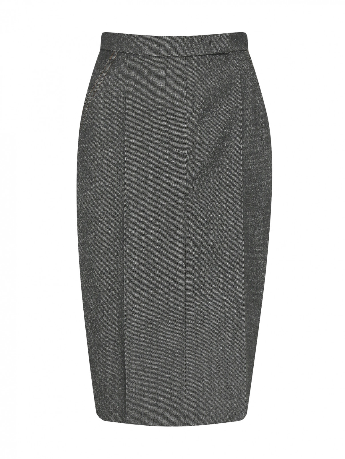 Юбка из шерсти с карманами Max Mara  –  Общий вид  – Цвет:  Серый