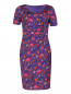 Платье с драпировкой с цветочным узором Marina Rinaldi  –  Общий вид