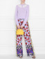 брюки на резинке с цветочным узором Alice+Olivia  –  МодельОбщийВид