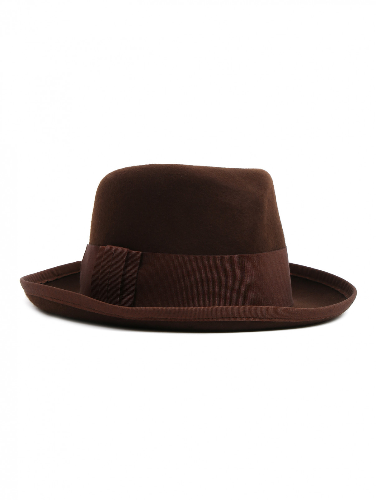 Шляпа из шерсти с отделкой лентой Marni  –  Общий вид  – Цвет:  Коричневый