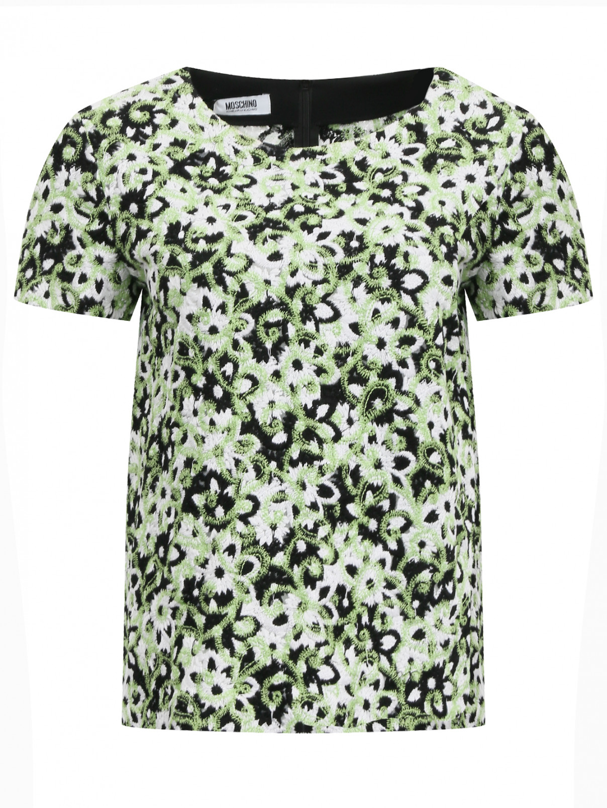 Блуза с ажурным узором Moschino Cheap&Chic  –  Общий вид  – Цвет:  Узор